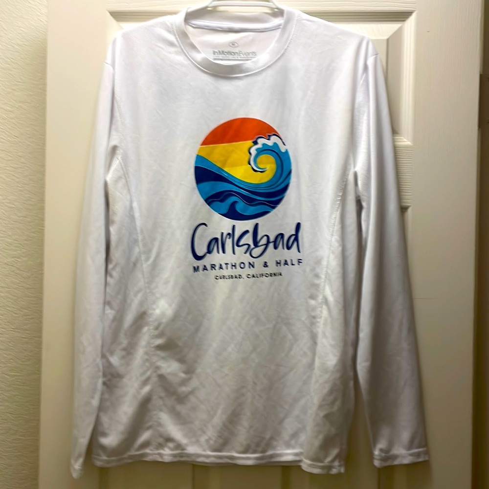 NEW Carlsbad Marathon & Half 2022 Finisher long sleeve white shirt